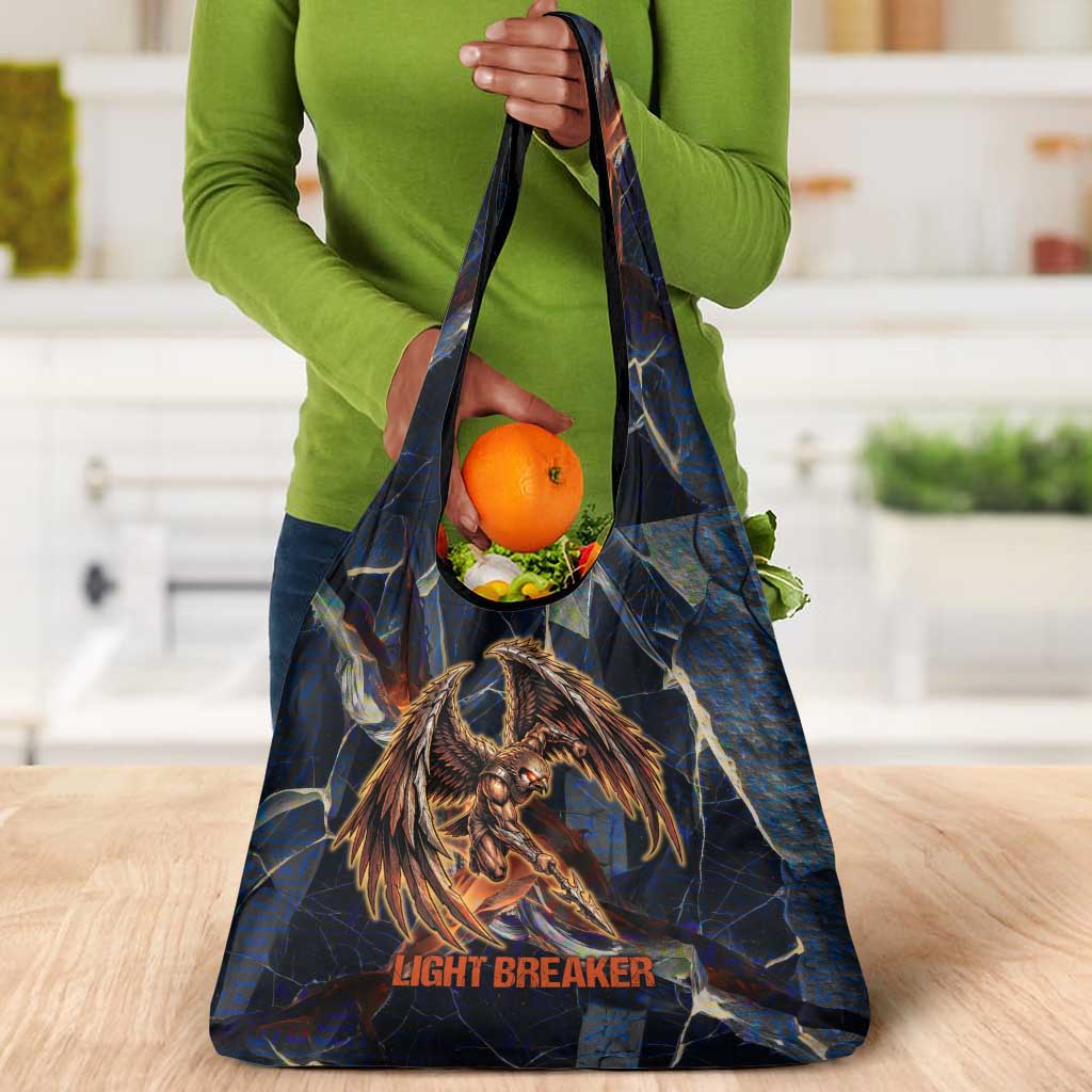 Heru-Ur Grocery Bag Flaming Wings and Sword Ancient Egyptian Warrior