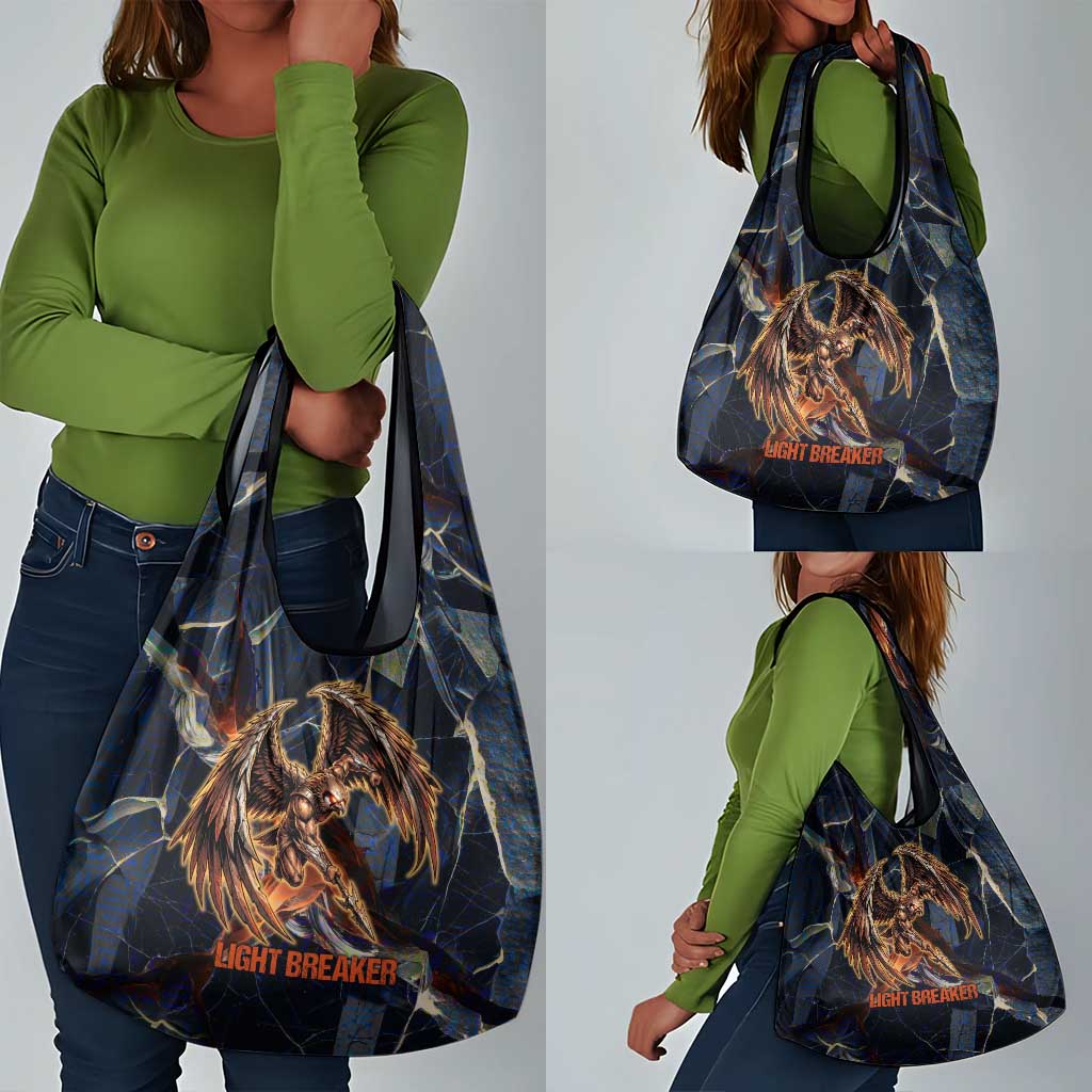 Heru-Ur Grocery Bag Flaming Wings and Sword Ancient Egyptian Warrior