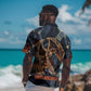 Heru-Ur Hawaiian Shirt Flaming Wings and Sword Ancient Egyptian Warrior