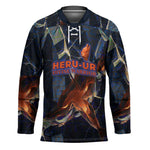 Heru-Ur Hockey Jersey Flaming Wings and Sword Ancient Egyptian Warrior