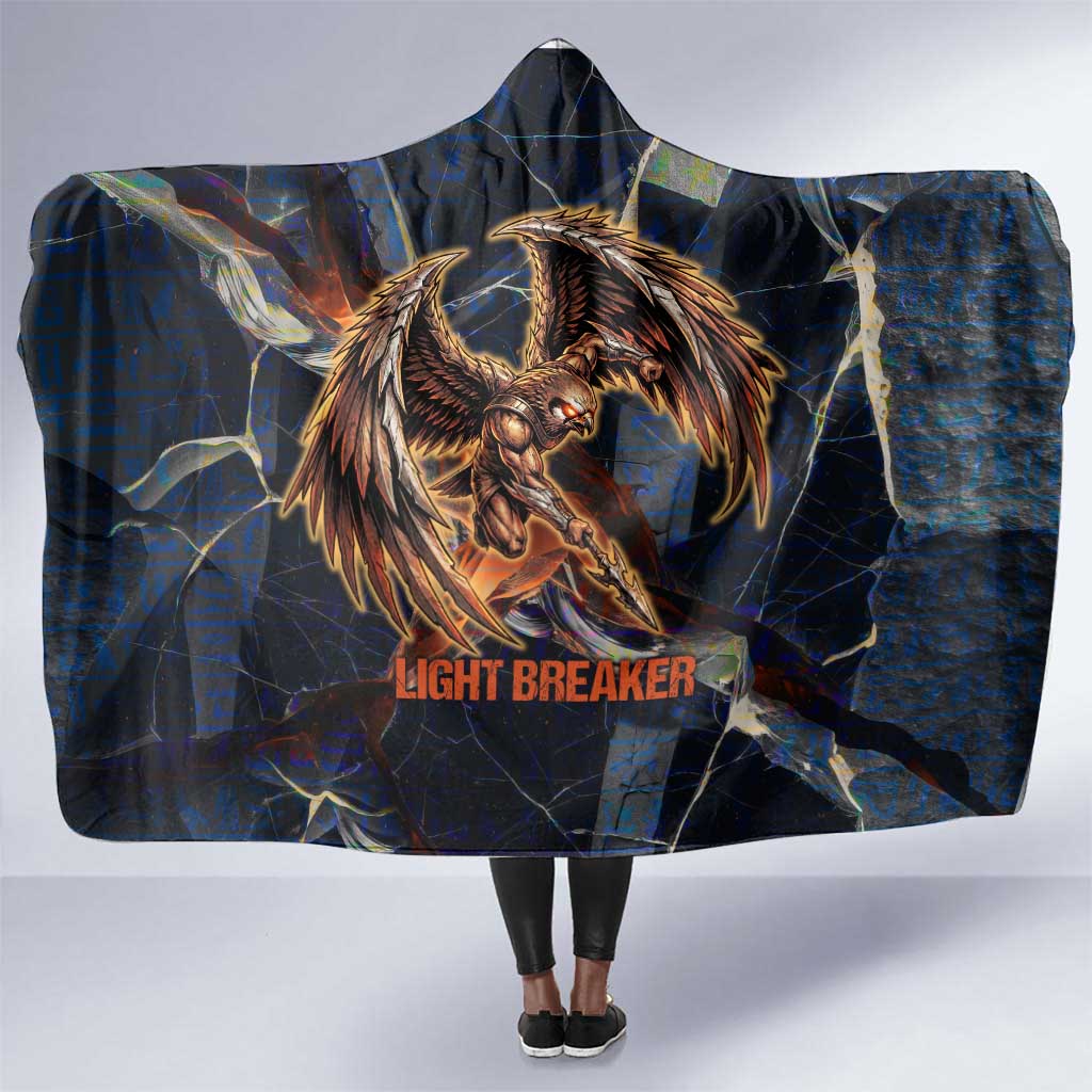 Heru-Ur Hooded Blanket Flaming Wings and Sword Ancient Egyptian Warrior