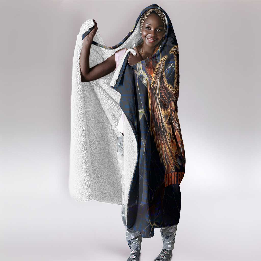 Heru-Ur Hooded Blanket Flaming Wings and Sword Ancient Egyptian Warrior