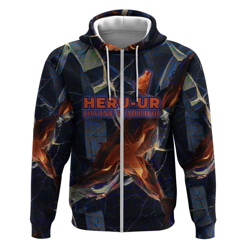 Heru-Ur Hoodie Flaming Wings and Sword Ancient Egyptian Warrior