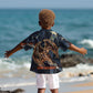 Heru-Ur Kid Hawaiian Shirt Flaming Wings and Sword Ancient Egyptian Warrior