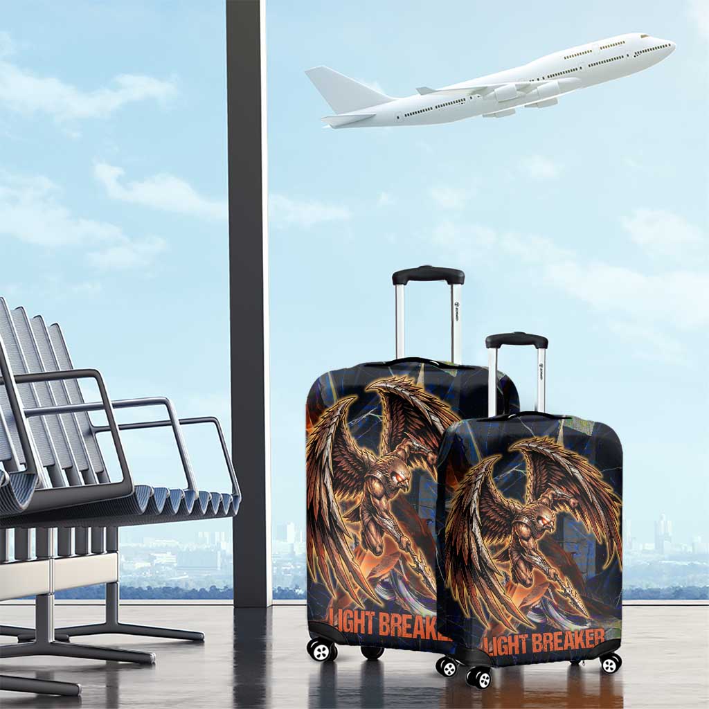 Heru-Ur Luggage Cover Flaming Wings and Sword Ancient Egyptian Warrior