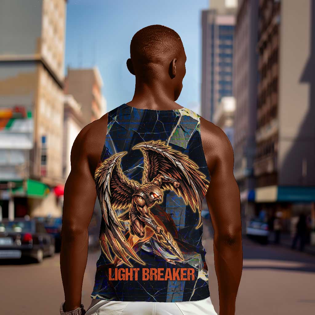 Heru-Ur Men Tank Top Flaming Wings and Sword Ancient Egyptian Warrior