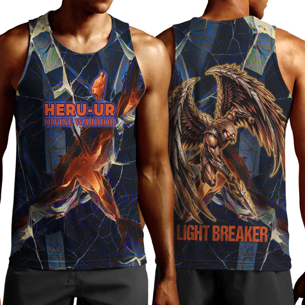 Heru-Ur Men Tank Top Flaming Wings and Sword Ancient Egyptian Warrior