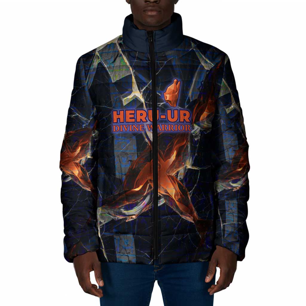 Heru-Ur Padded Jacket Flaming Wings and Sword Ancient Egyptian Warrior