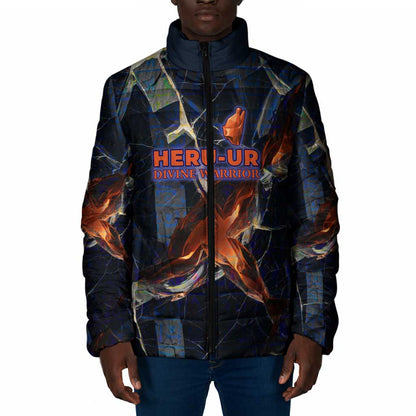 Heru-Ur Padded Jacket Flaming Wings and Sword Ancient Egyptian Warrior