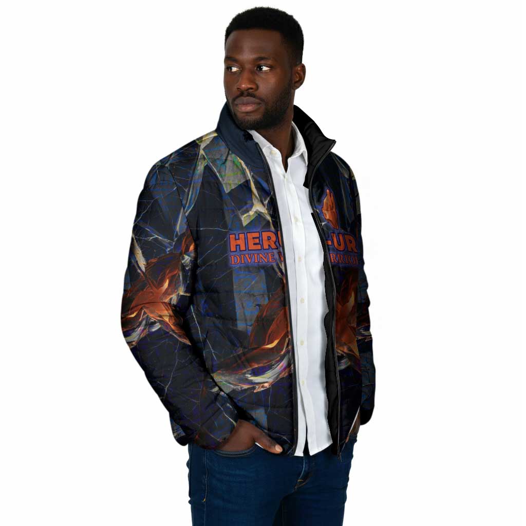 Heru-Ur Padded Jacket Flaming Wings and Sword Ancient Egyptian Warrior