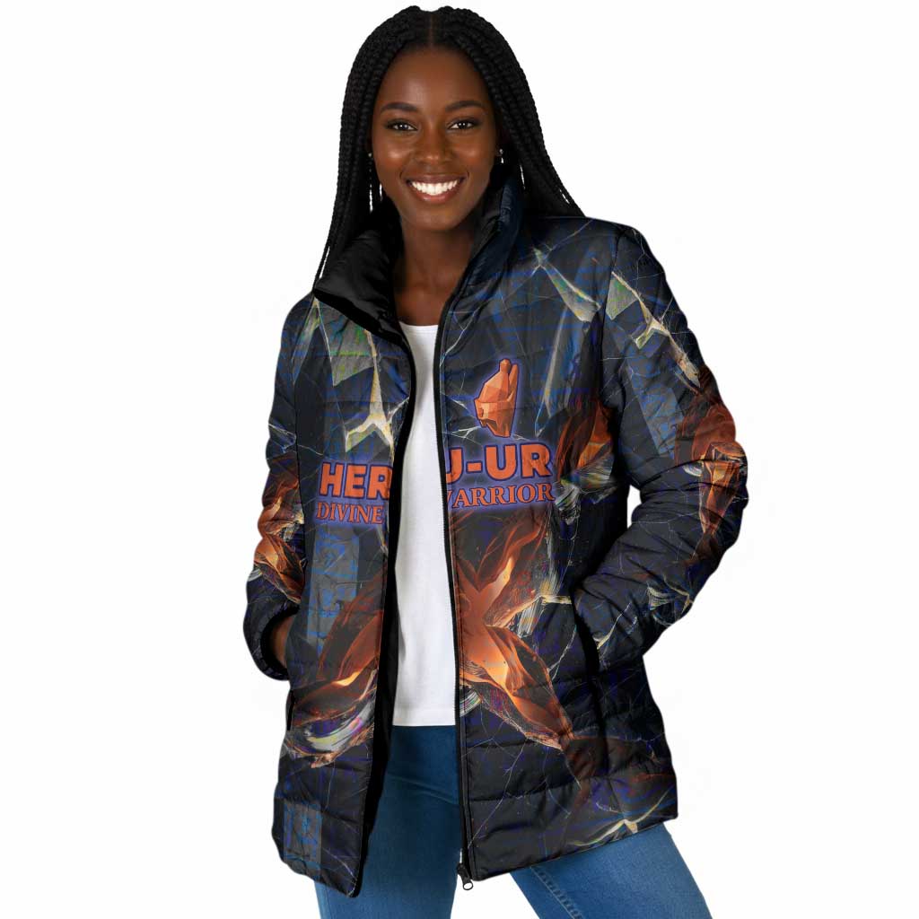 Heru-Ur Padded Jacket Flaming Wings and Sword Ancient Egyptian Warrior