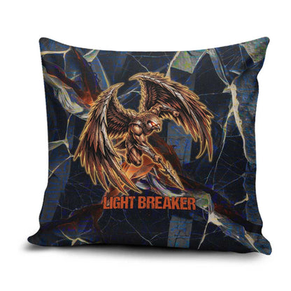 Heru-Ur Pillow Cover Flaming Wings and Sword Ancient Egyptian Warrior