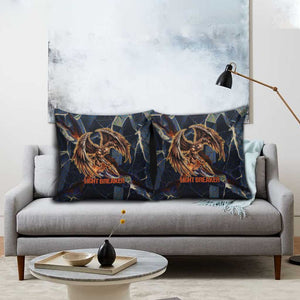 Heru-Ur Pillow Cover Flaming Wings and Sword Ancient Egyptian Warrior