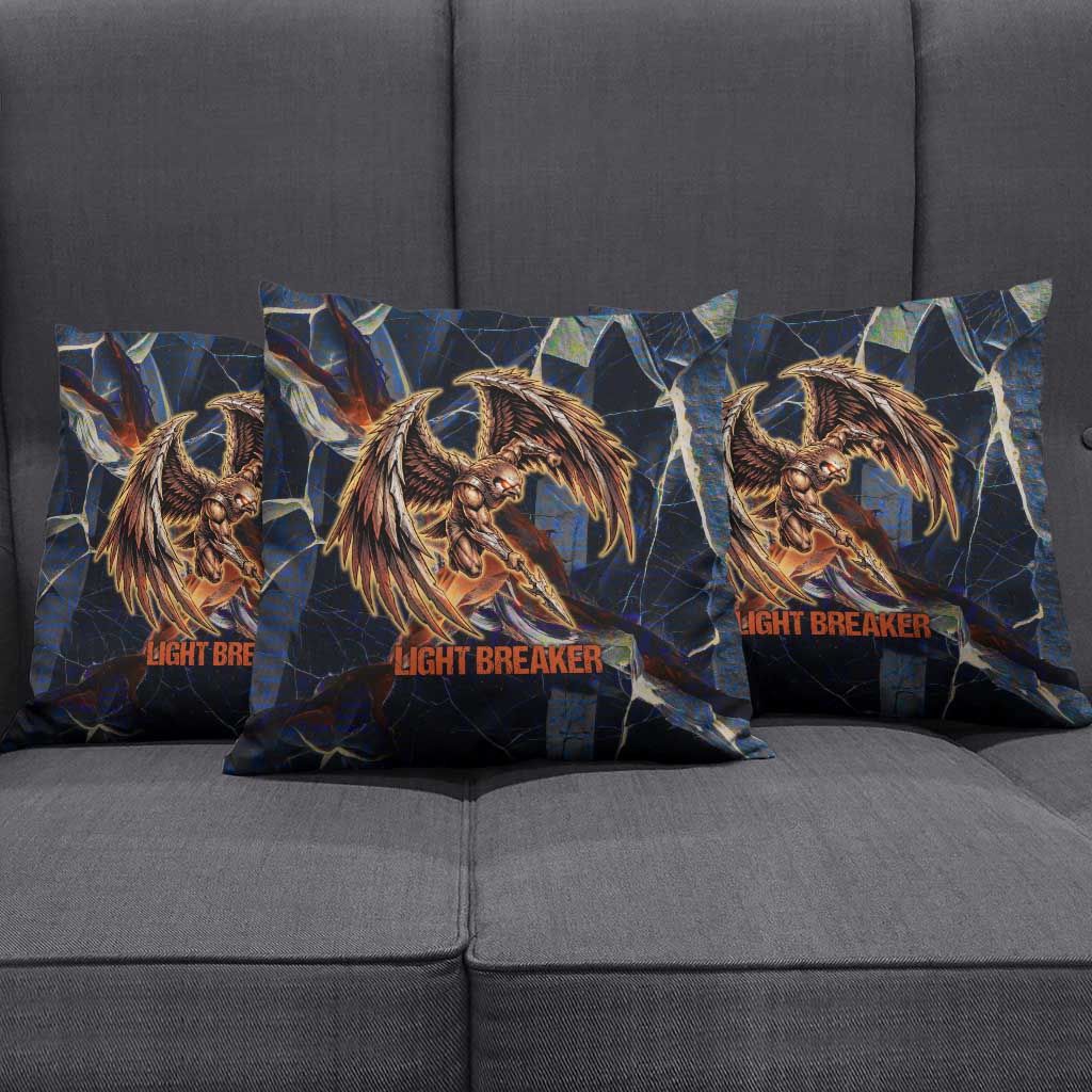 Heru-Ur Pillow Cover Flaming Wings and Sword Ancient Egyptian Warrior