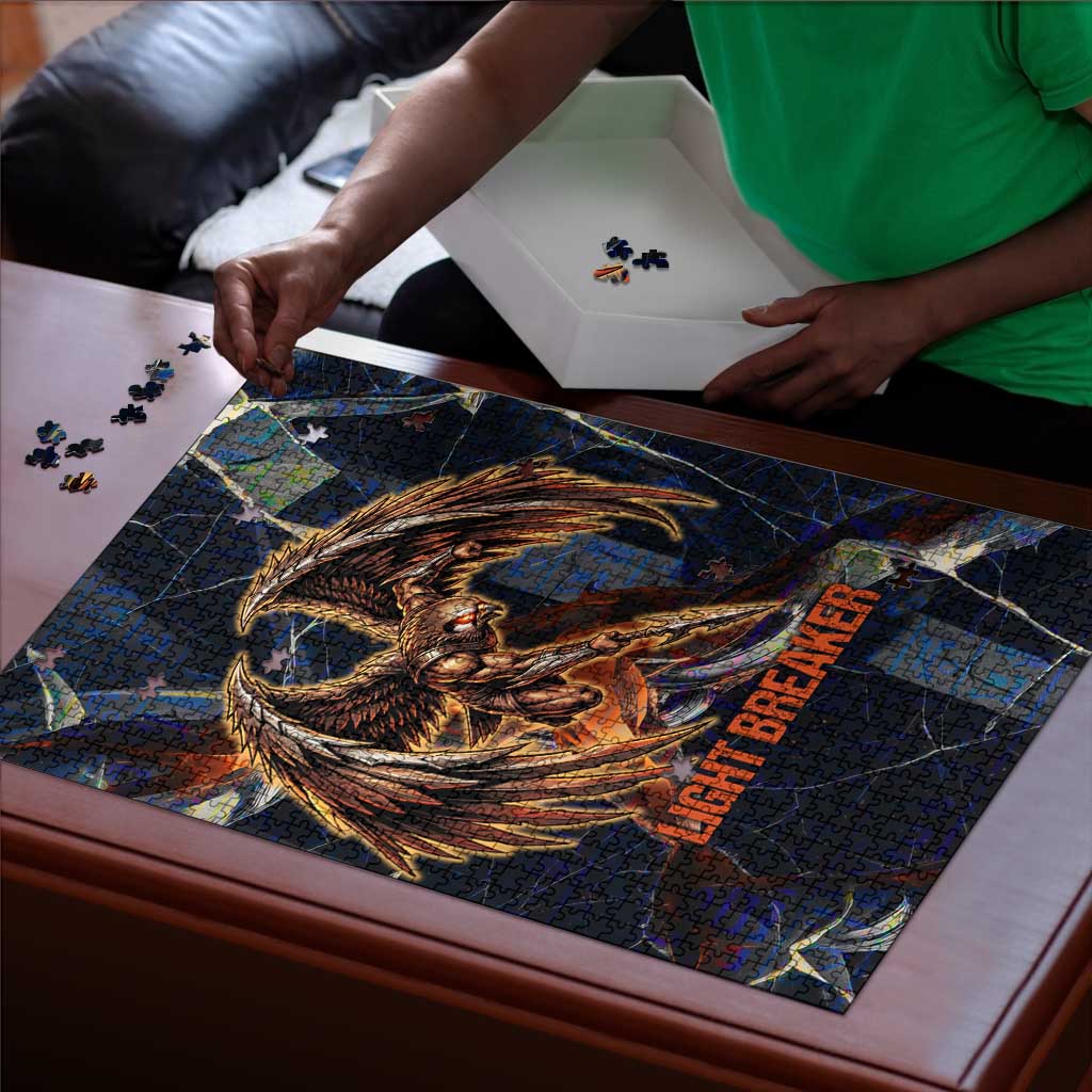Heru-Ur Puzzle Flaming Wings and Sword Ancient Egyptian Warrior