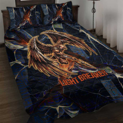 Heru-Ur Quilt Bed Set Flaming Wings and Sword Ancient Egyptian Warrior
