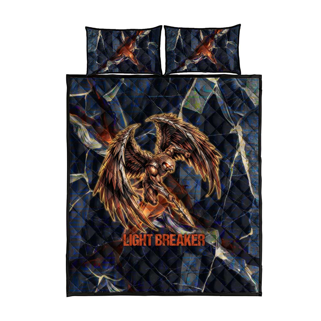 Heru-Ur Quilt Bed Set Flaming Wings and Sword Ancient Egyptian Warrior
