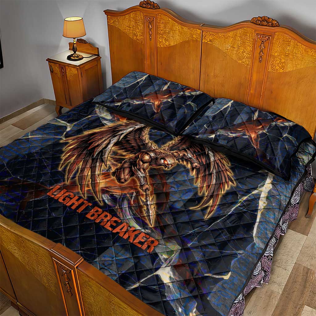 Heru-Ur Quilt Bed Set Flaming Wings and Sword Ancient Egyptian Warrior