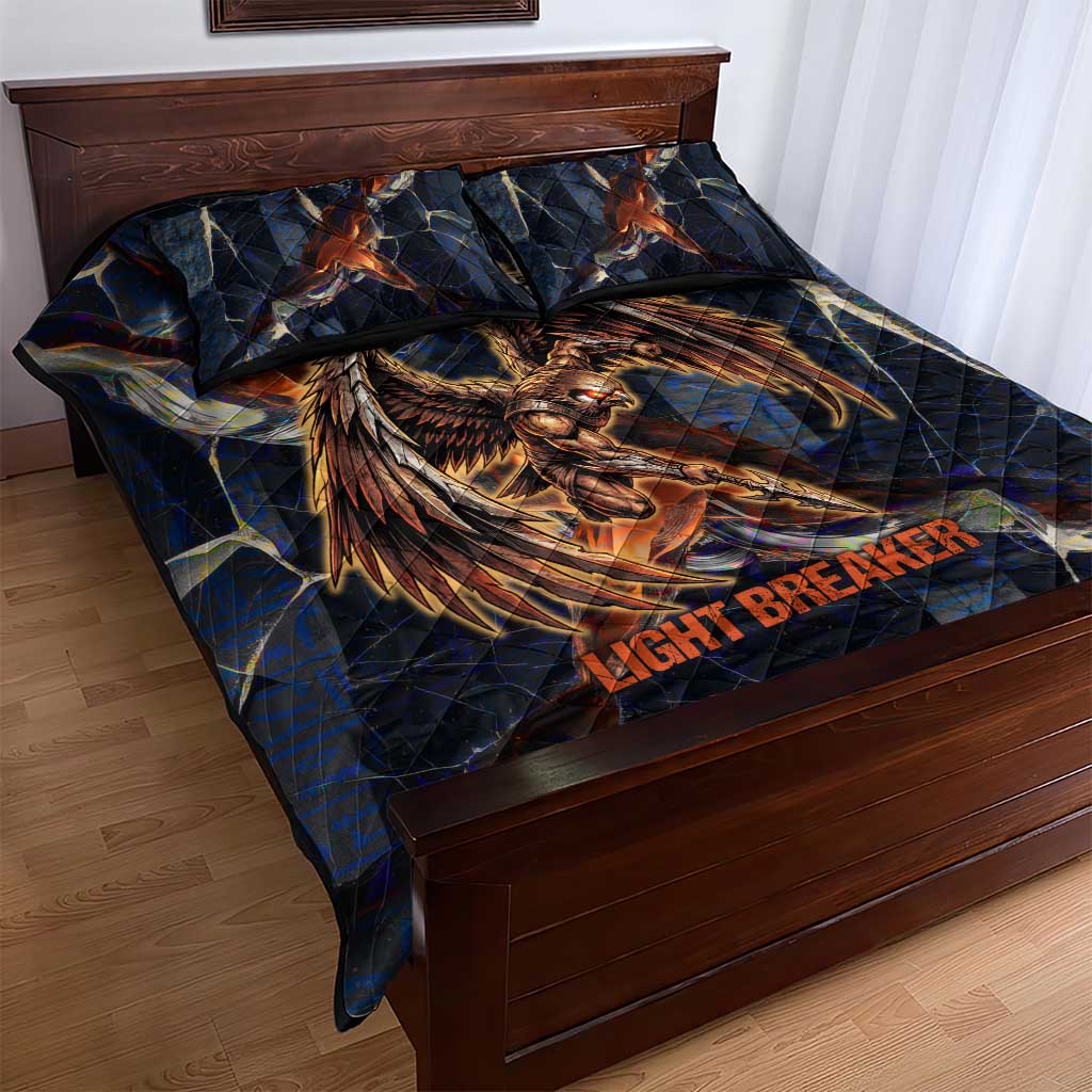 Heru-Ur Quilt Bed Set Flaming Wings and Sword Ancient Egyptian Warrior