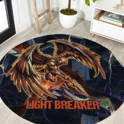 Heru-Ur Round Carpet Flaming Wings and Sword Ancient Egyptian Warrior