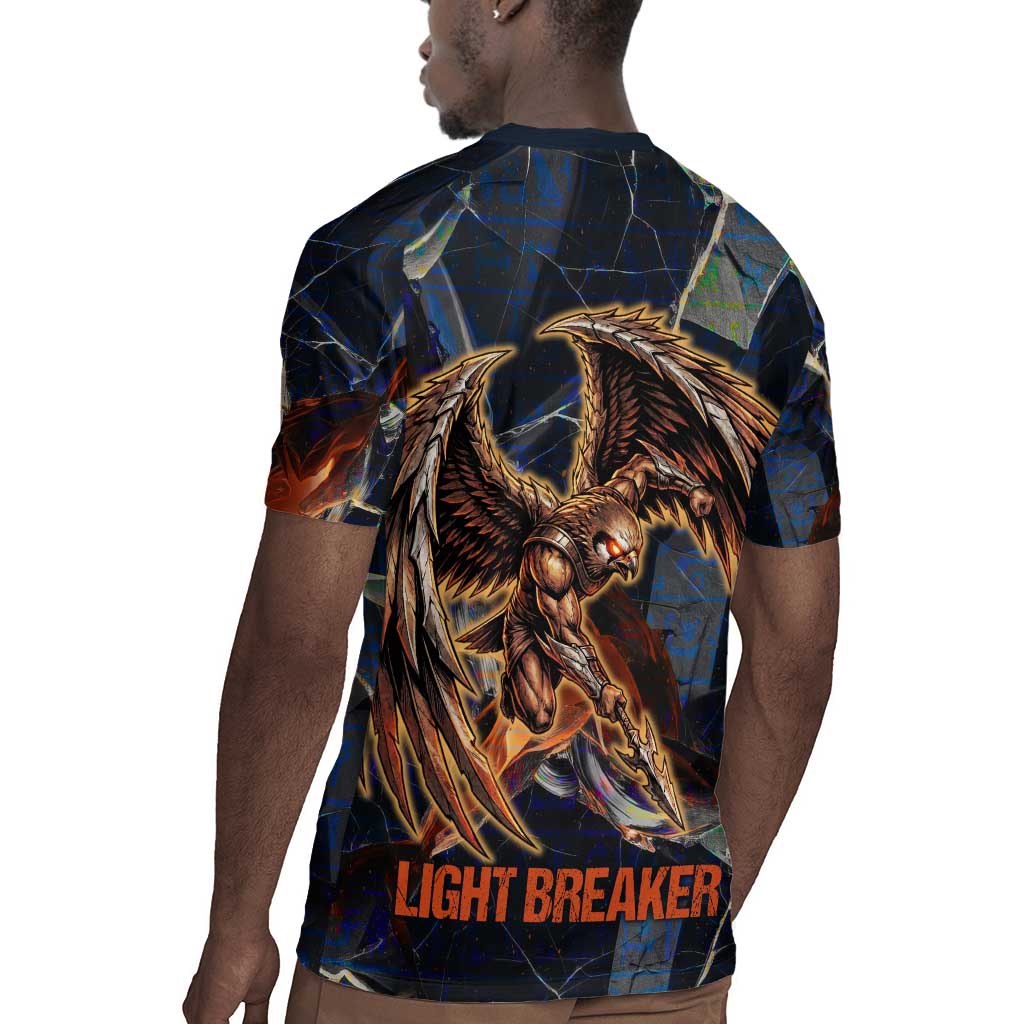 Heru-Ur Rugby Jersey Flaming Wings and Sword Ancient Egyptian Warrior
