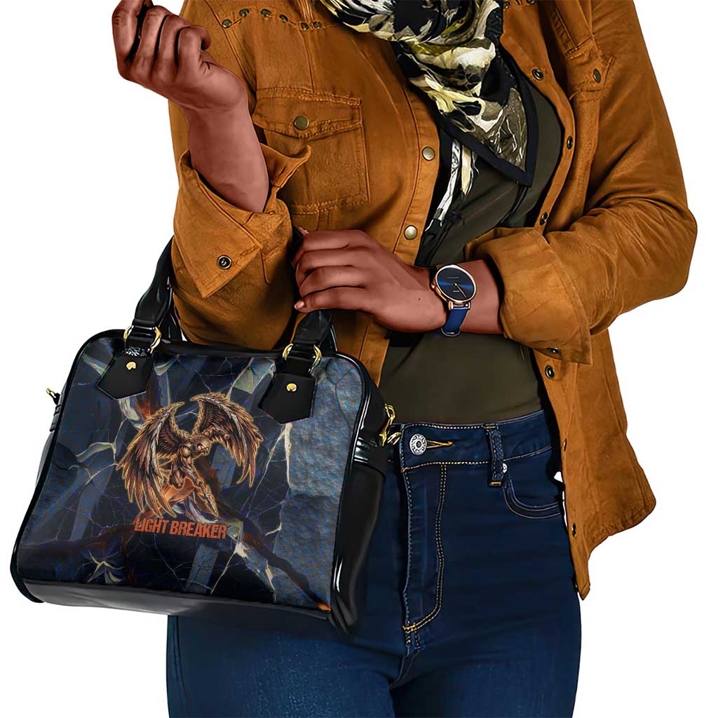 Heru-Ur Shoulder Handbag Flaming Wings and Sword Ancient Egyptian Warrior