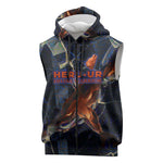 Heru-Ur Sleeveless Zip Hoodie Flaming Wings and Sword Ancient Egyptian Warrior
