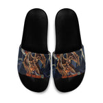 Heru-Ur Slide Sandals Flaming Wings and Sword Ancient Egyptian Warrior
