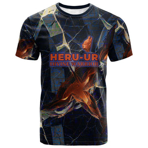 Heru-Ur T shirt Flaming Wings and Sword Ancient Egyptian Warrior