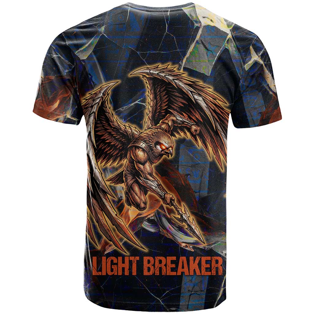 Heru-Ur T shirt Flaming Wings and Sword Ancient Egyptian Warrior