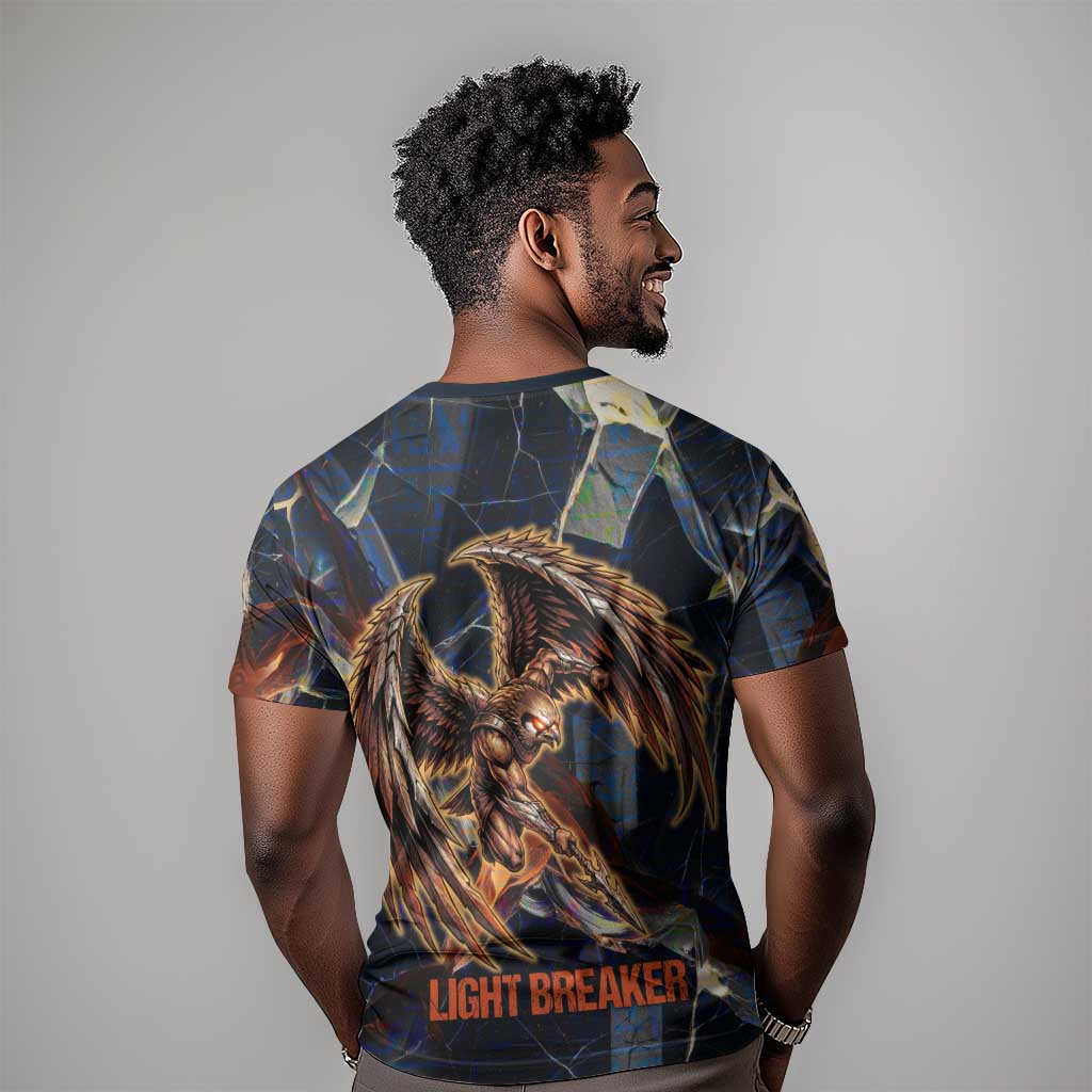 Heru-Ur T shirt Flaming Wings and Sword Ancient Egyptian Warrior