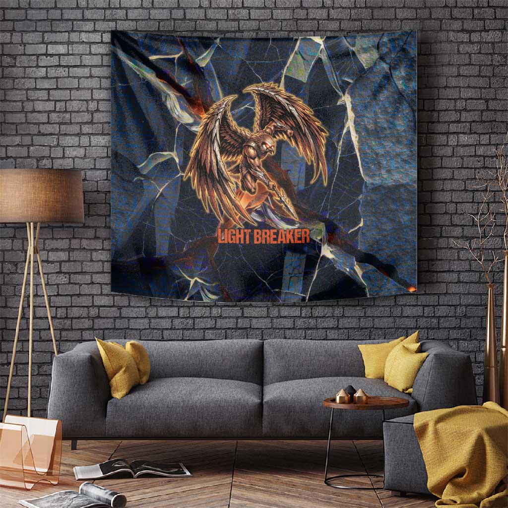 Heru-Ur Tapestry Flaming Wings and Sword Ancient Egyptian Warrior