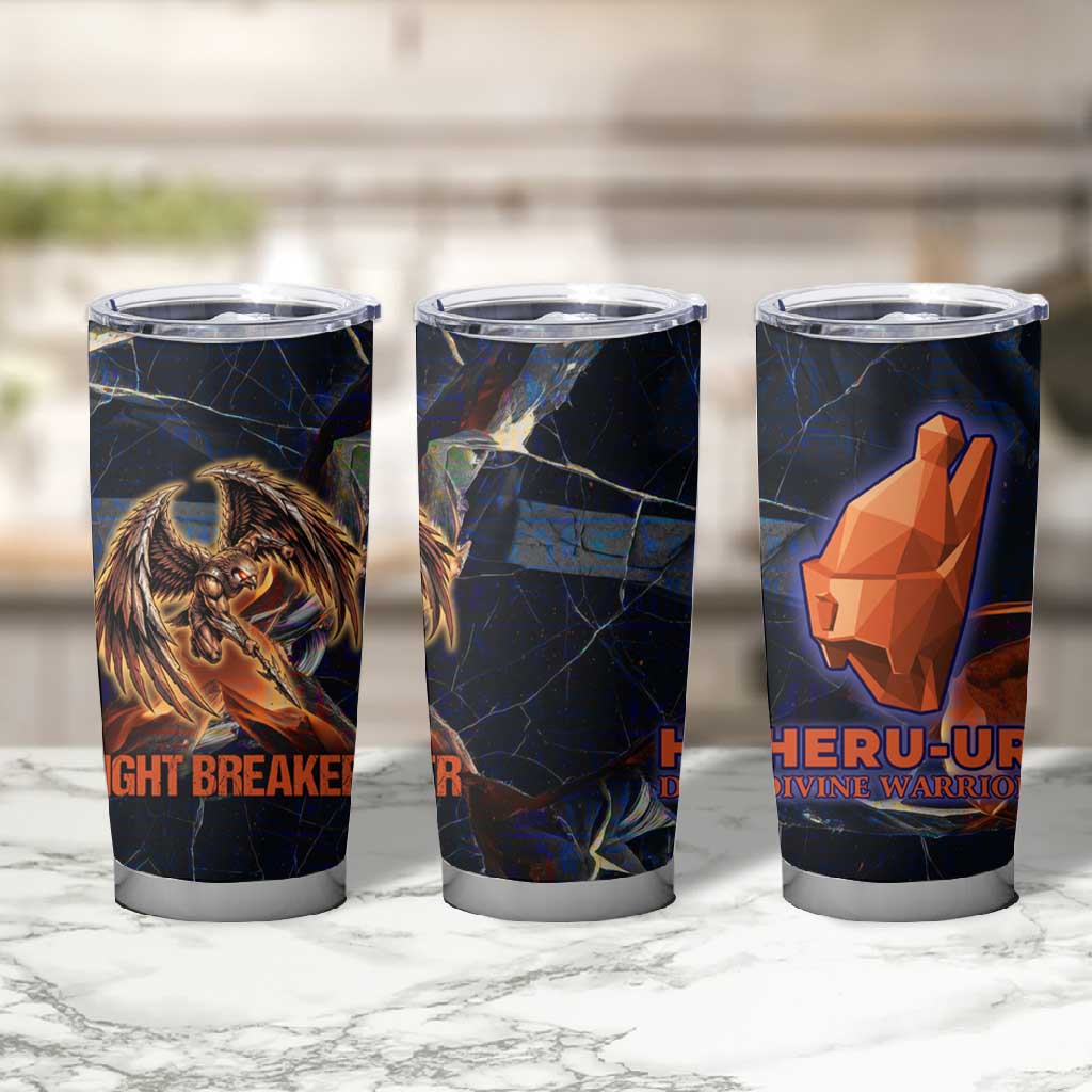 Heru-Ur Tumbler Cup Flaming Wings and Sword Ancient Egyptian Warrior