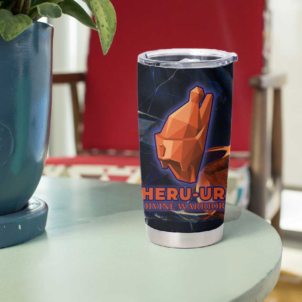 Heru-Ur Tumbler Cup Flaming Wings and Sword Ancient Egyptian Warrior