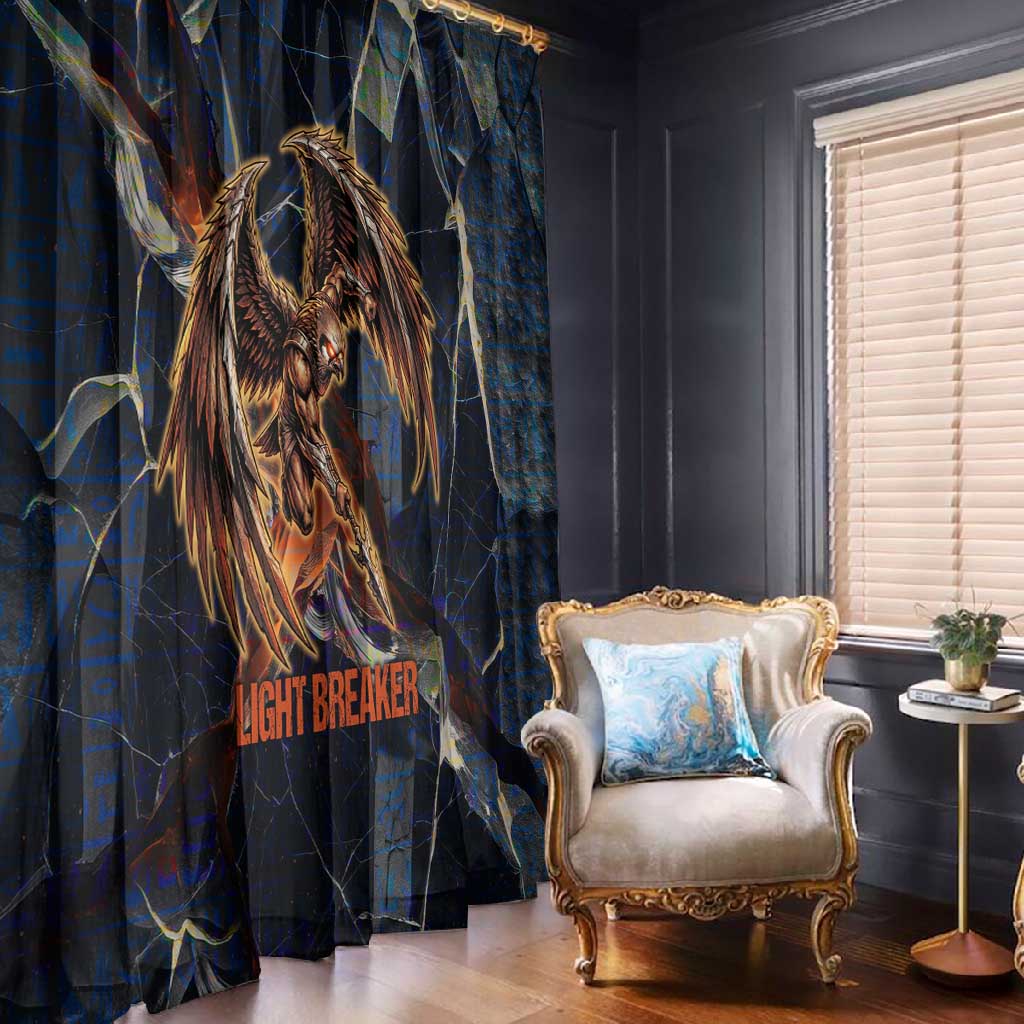 Heru-Ur Window Curtain Flaming Wings and Sword Ancient Egyptian Warrior