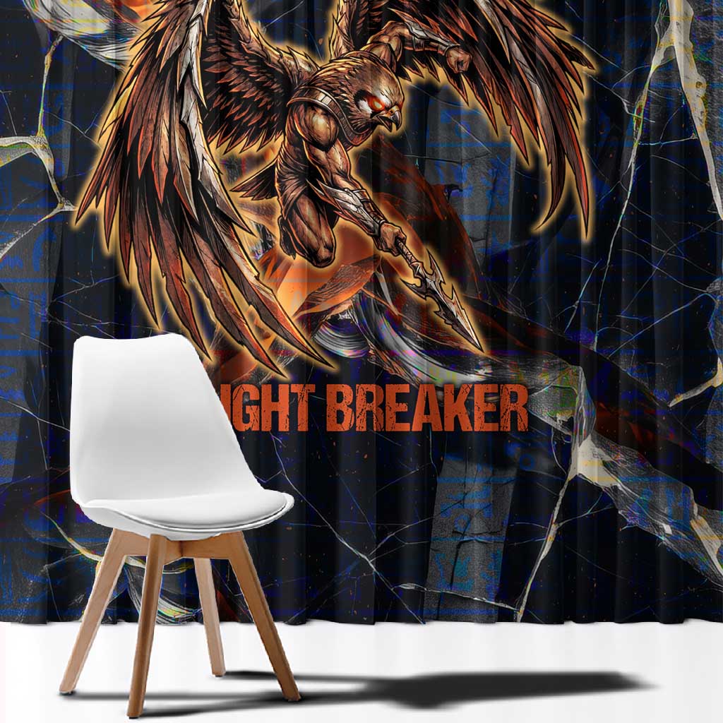 Heru-Ur Window Curtain Flaming Wings and Sword Ancient Egyptian Warrior