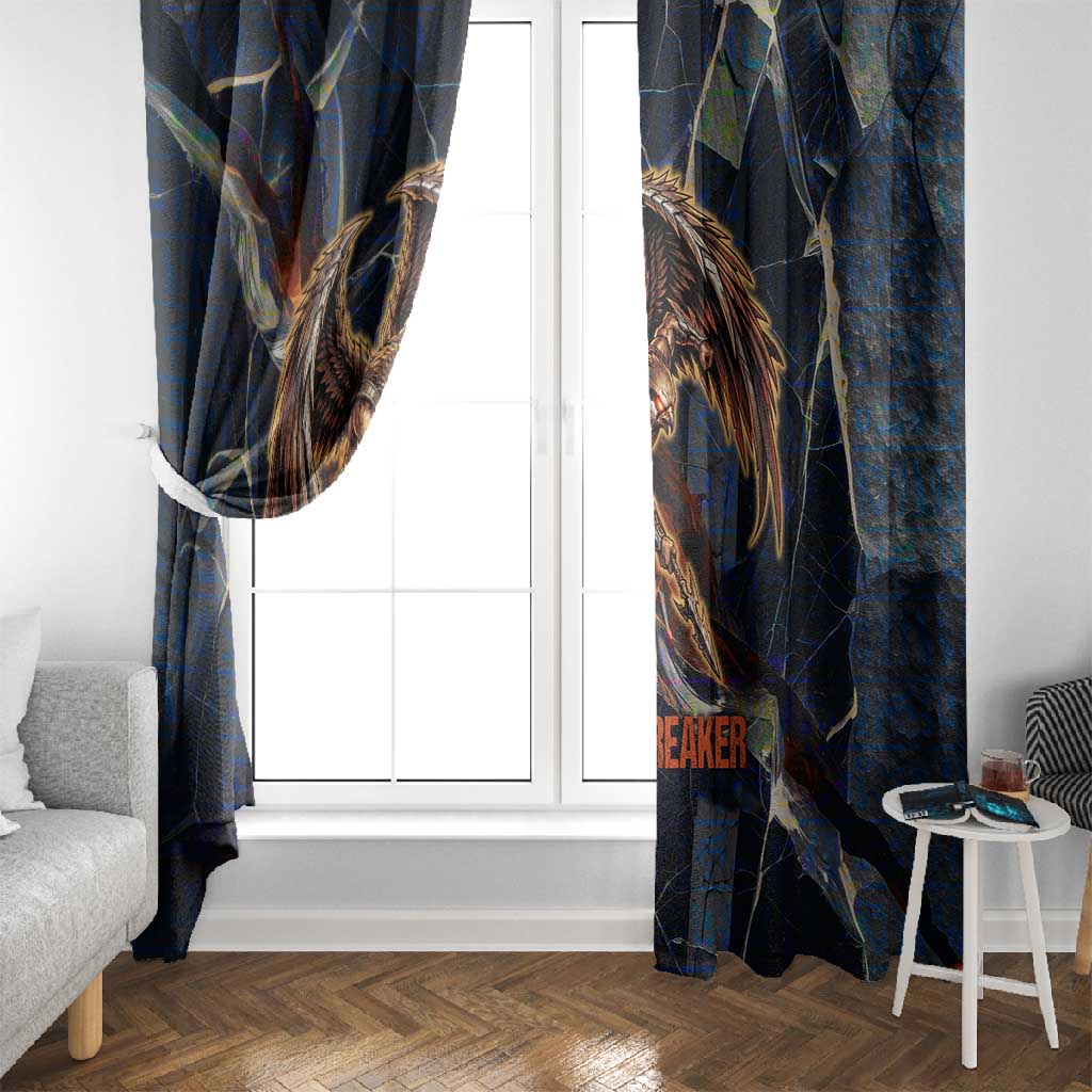 Heru-Ur Window Curtain Flaming Wings and Sword Ancient Egyptian Warrior