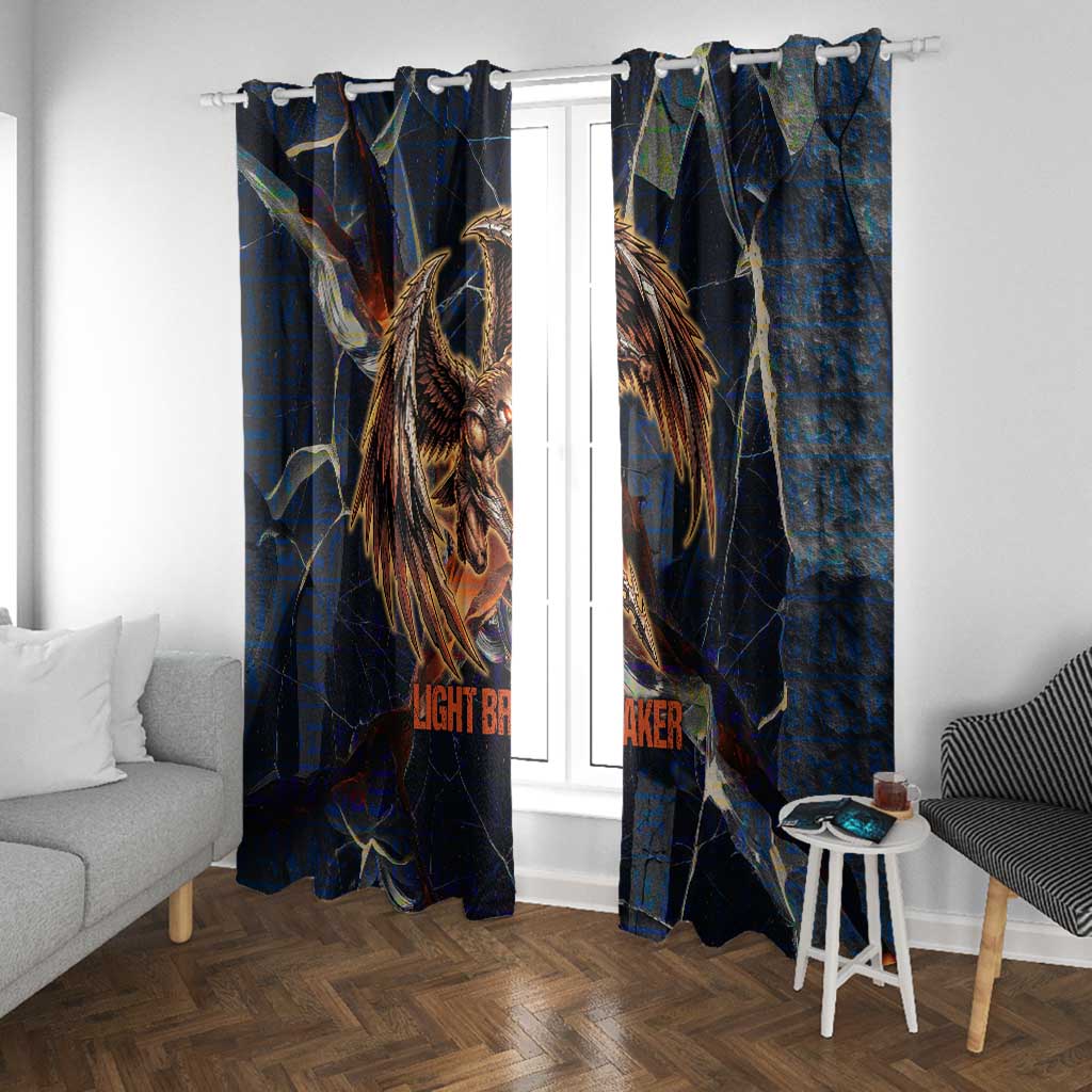 Heru-Ur Window Curtain Flaming Wings and Sword Ancient Egyptian Warrior