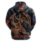 Heru-Ur Zip Hoodie Flaming Wings and Sword Ancient Egyptian Warrior