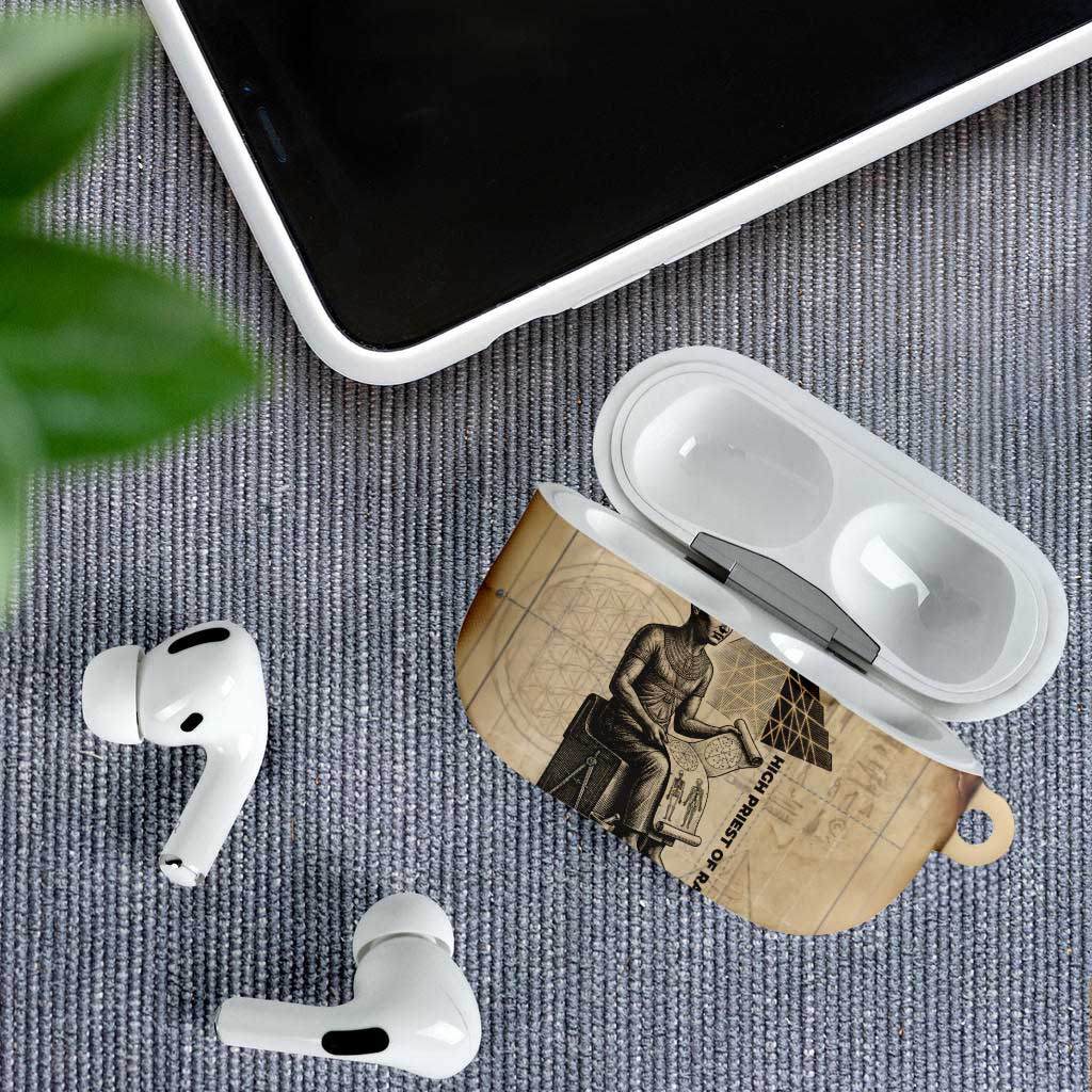 Imhotep AirPods Case Pyramid Blueprints Ancient Egyptian Architecture and Priest