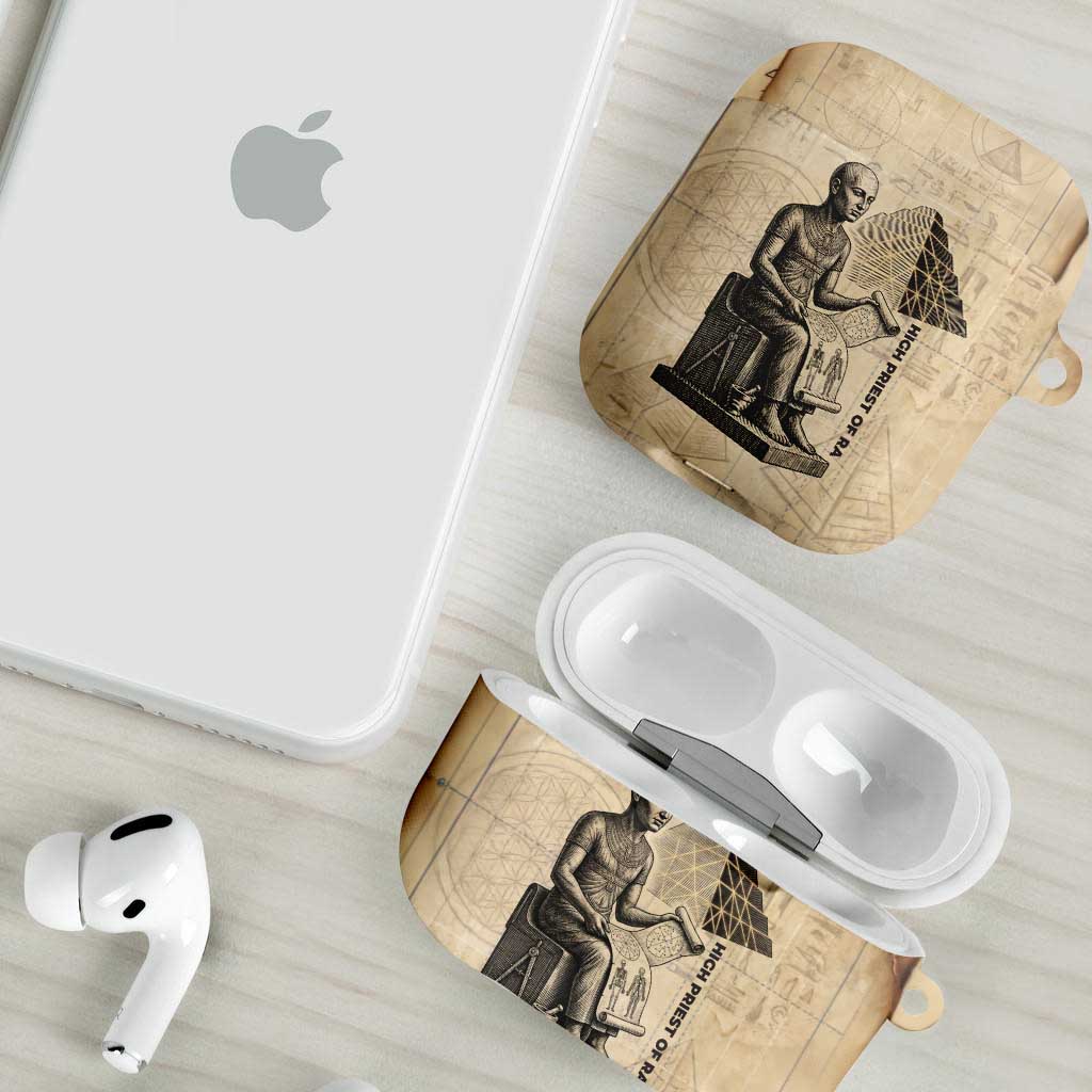 Imhotep AirPods Case Pyramid Blueprints Ancient Egyptian Architecture and Priest