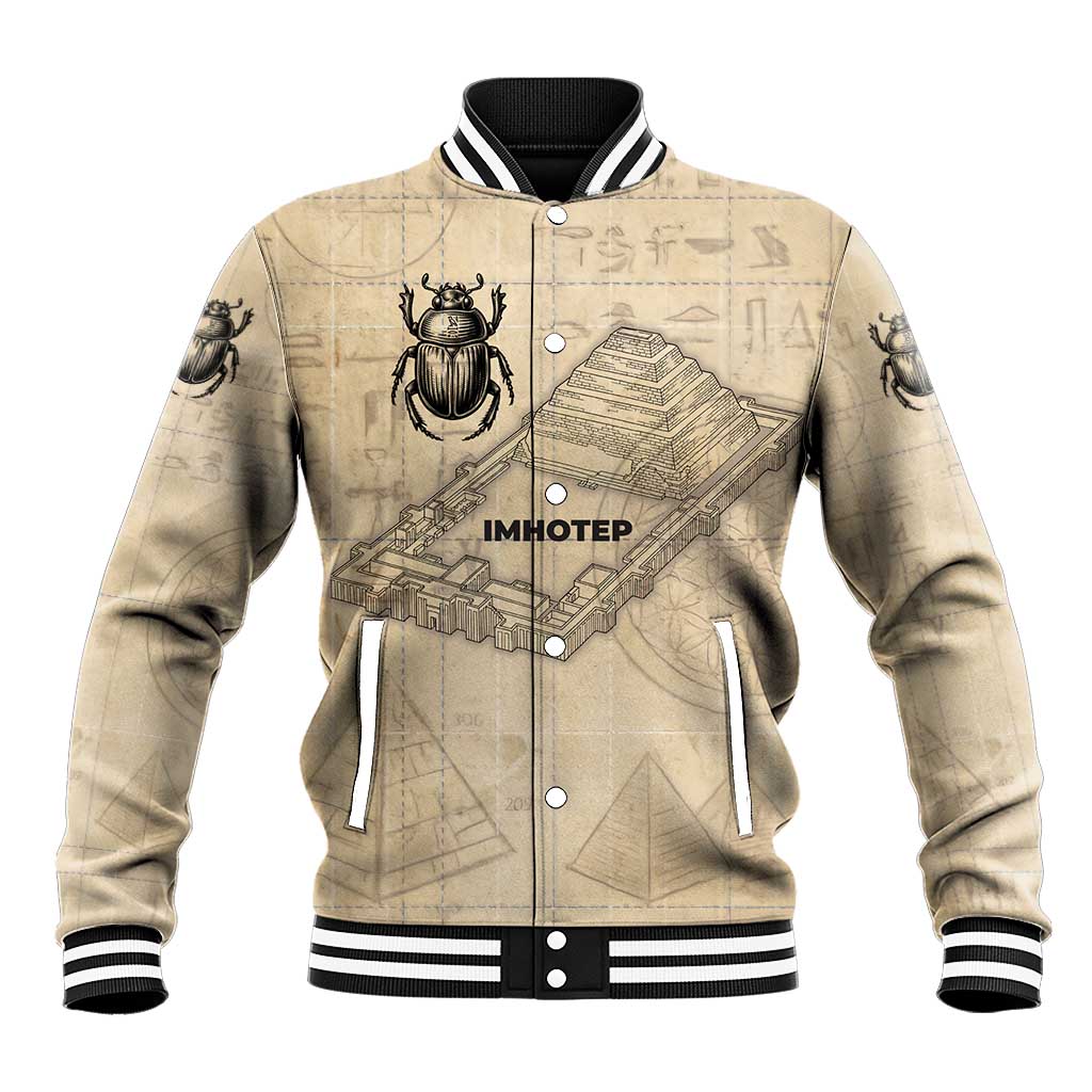 Imhotep Baseball Jacket Pyramid Blueprints Ancient Egyptian Architecture and Priest