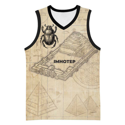 Imhotep Basketball Jersey Pyramid Blueprints Ancient Egyptian Architecture and Priest