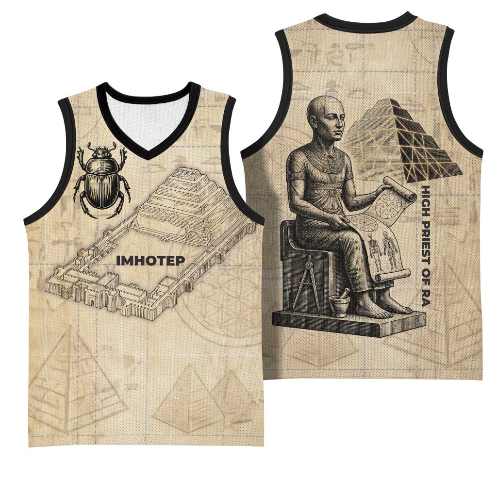 Imhotep Basketball Jersey Pyramid Blueprints Ancient Egyptian Architecture and Priest