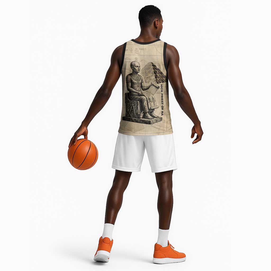 Imhotep Basketball Jersey Pyramid Blueprints Ancient Egyptian Architecture and Priest