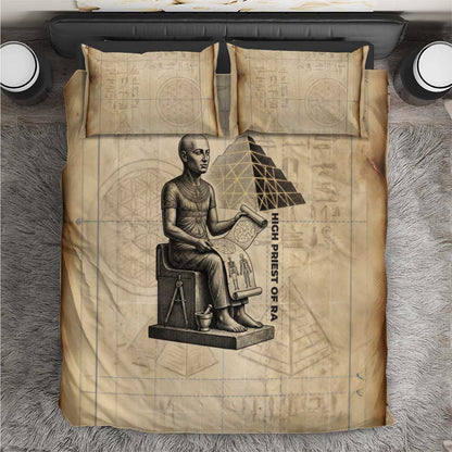 Imhotep Bedding Set Pyramid Blueprints Ancient Egyptian Architecture and Priest