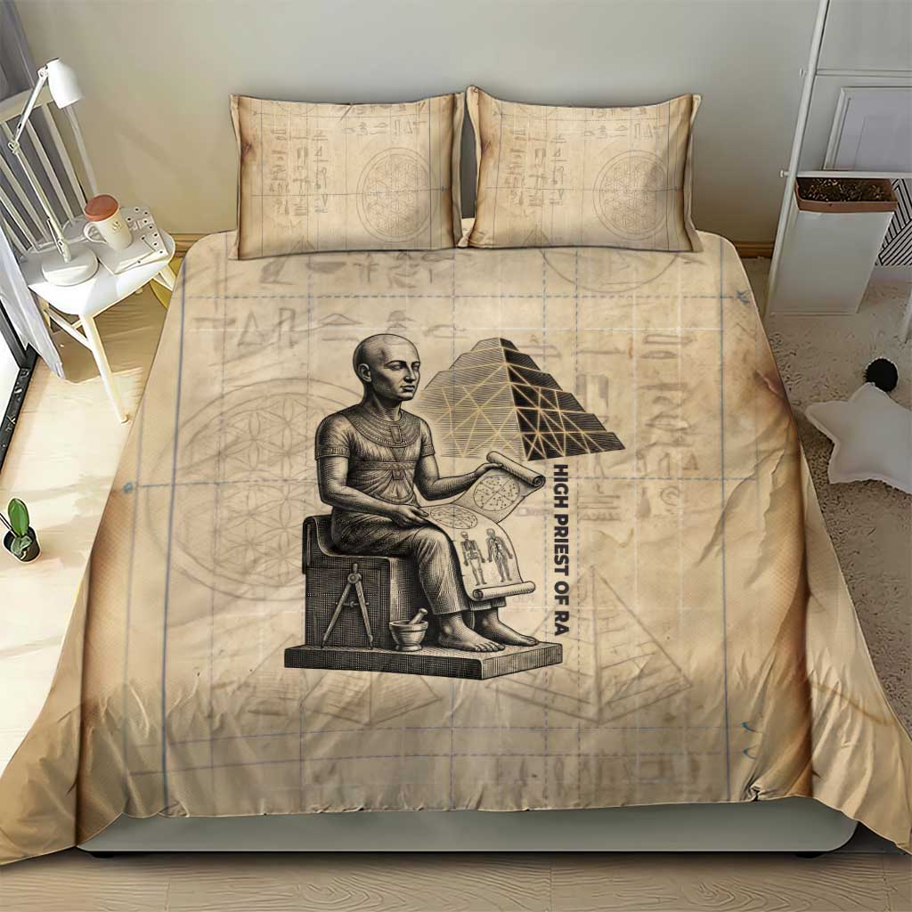 Imhotep Bedding Set Pyramid Blueprints Ancient Egyptian Architecture and Priest
