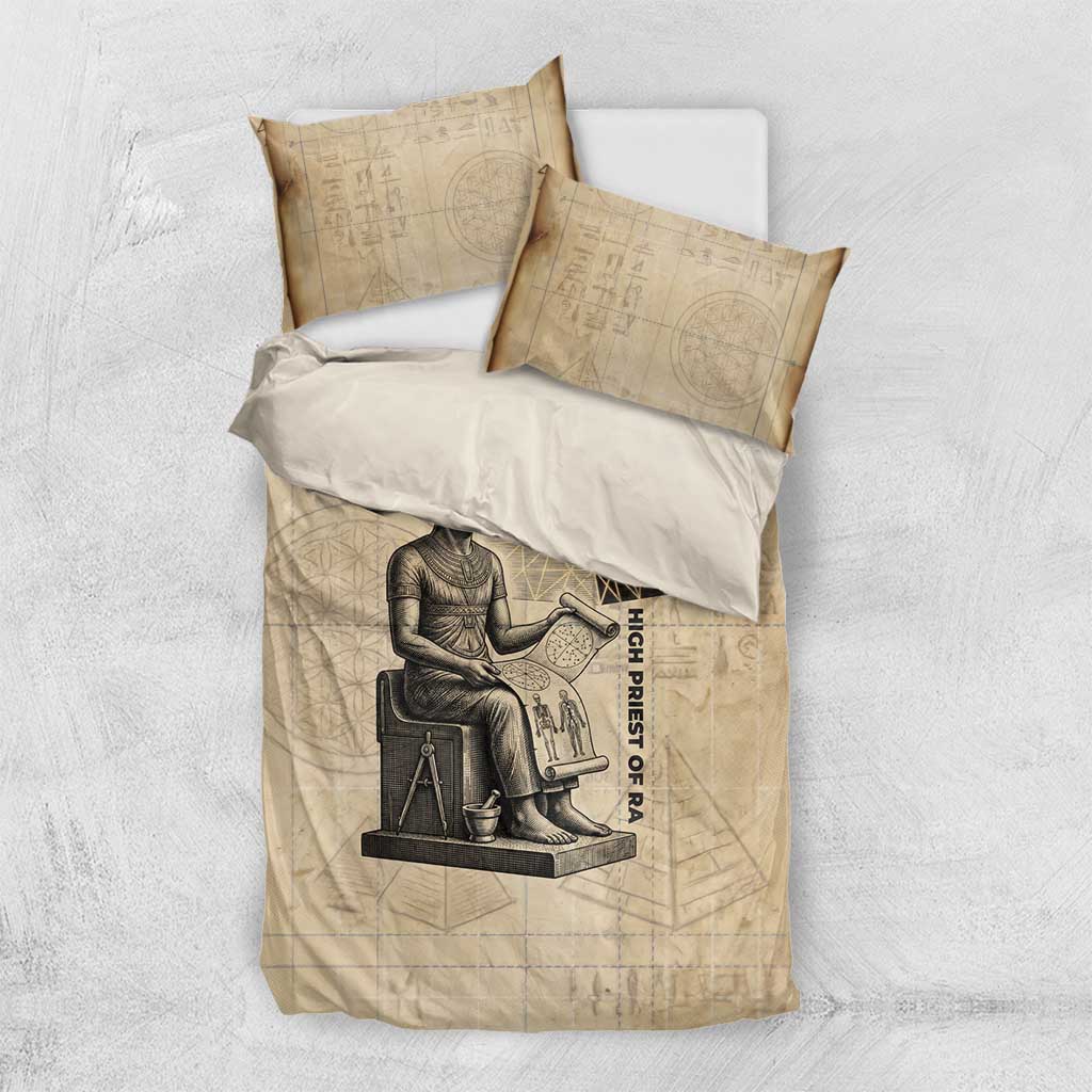Imhotep Bedding Set Pyramid Blueprints Ancient Egyptian Architecture and Priest