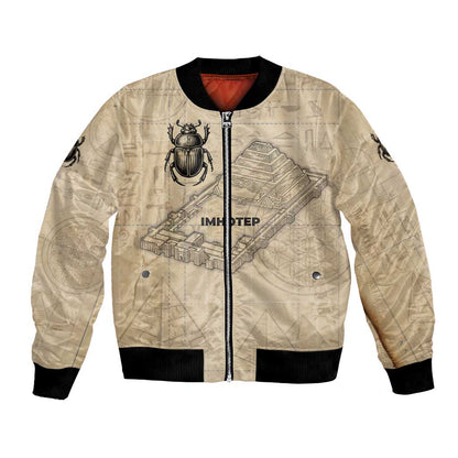 Imhotep Bomber Jacket Pyramid Blueprints Ancient Egyptian Architecture and Priest