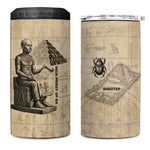 Imhotep 4 in 1 Can Cooler Tumbler Pyramid Blueprints Ancient Egyptian Architecture and Priest